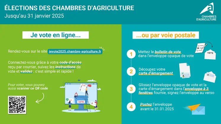 Marche à suivre pour voter par correspondance et en ligne