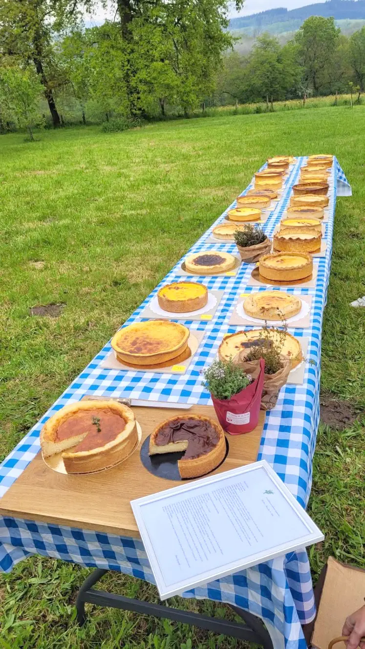 une table de flans au thym