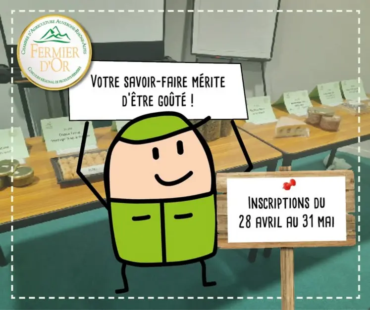Affiche pour participation aux Fermiers d'Or.