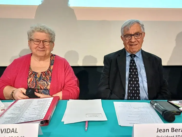 Le duo à la tête de la SDAE 43 : le président Jean Beraud, qui est toujours à la recherche d'un successeur, et Andrée Vidal, nouvelle secrétaire générale.
