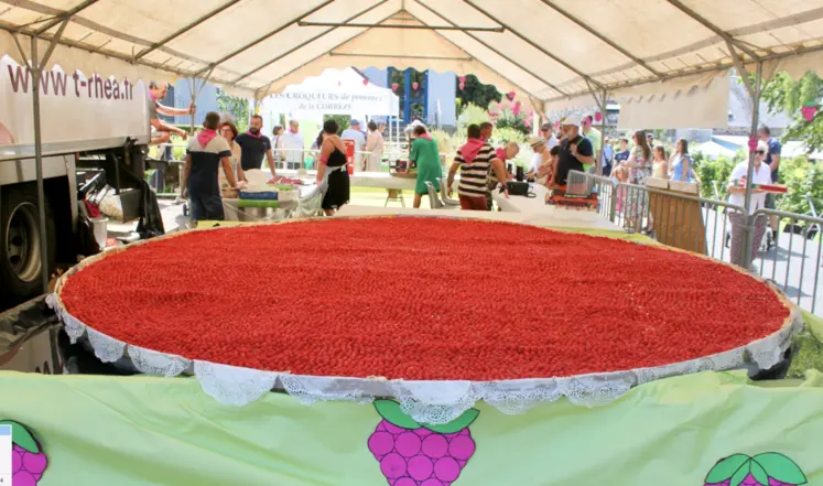 tarte à la framboise géante