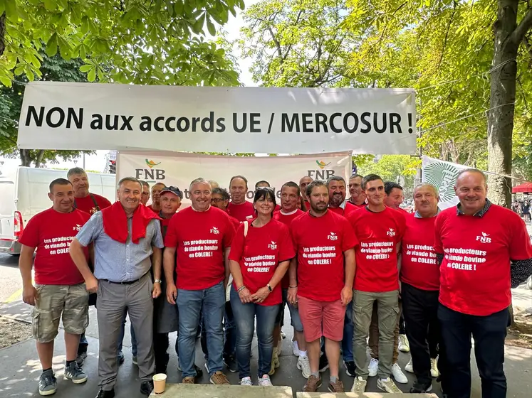 Les éleveurs se sont retrouvés à proximité de l'ambassade du Brésil à Paris.