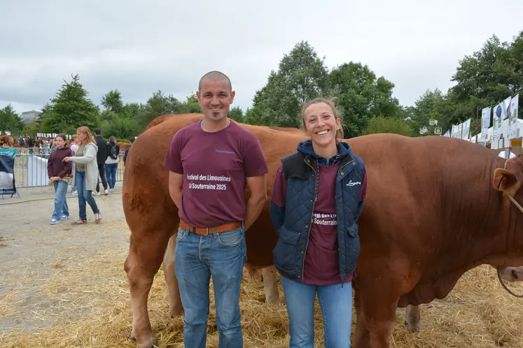 Anthony Tournier et Mélina Chastagnac, co-présidents du Syndicat des éleveurs limousins de la Creuse.