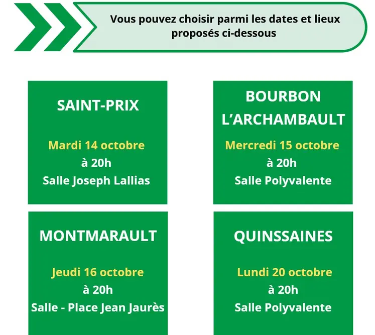 dates des réunions
