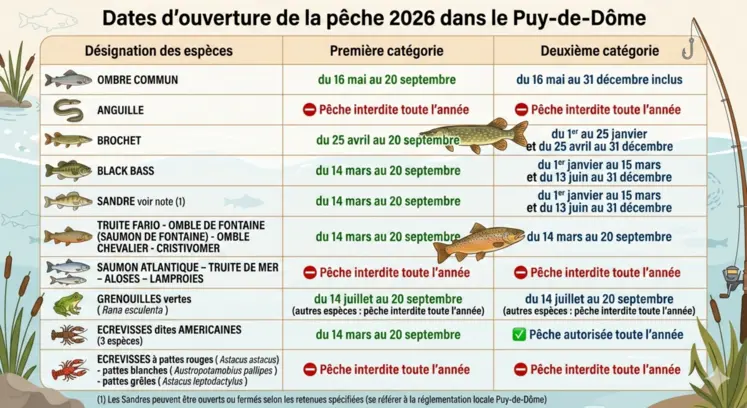 Source Fédération Départementale de la Pêche du Puy-de-Dôme. 