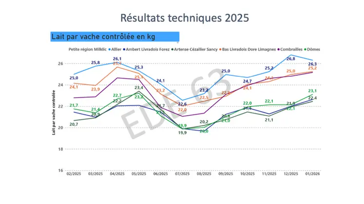 graphique production laitière par vache