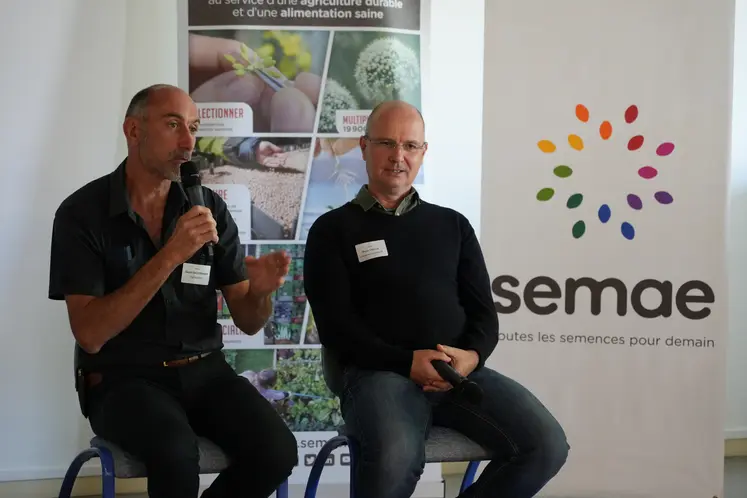 Bruno Viallis, Limagrain Ingrédients et Gérald Bracconnier, agriculteur dans l'Allier.