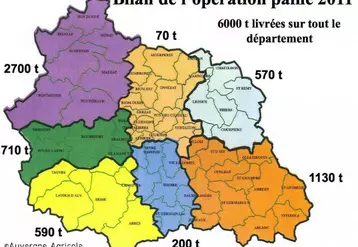Répartition de l'opération sur l'ensemble du département