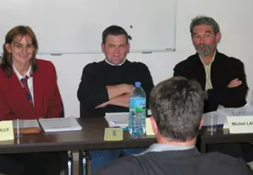 Michèle Delesvaux, Sébastien Vidal et Michel Lablanquie de la DDAF