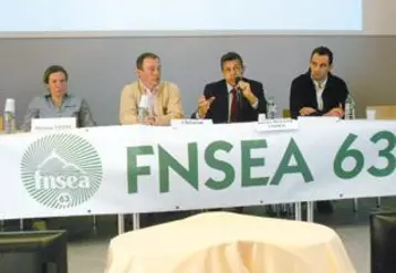 De gauche à droite, Marion Vedel, Christian Peyronny, Xavier Beulin et David Chauve.