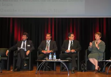 C.Guy Quint, députée européenne, répond aux professionnels, L.Guyau, J.Chazalet et D.Barrau
