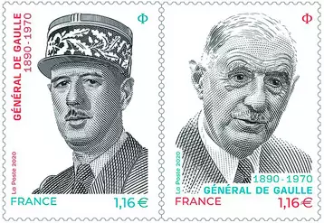 La Poste émet un diptyque de timbres à l’occasion du 130e anniversaire de la naissance du Général de Gaulle, du 50e anniversaire de sa disparition et des 80 ans de l’appel du 18 juin.