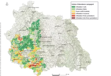 Carte de surveillance du campagnol dans le Puy-de-Dôme