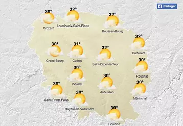 Les prévisions en Creuse pour cet après-midi.