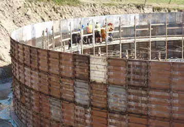 La fosse de stockage du digestat est déjà en cours de construction.