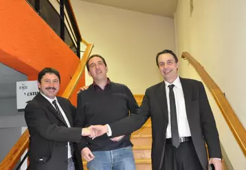 De gauche à droite: Pascal Lerousseau, président de la FDSEA 23, Stéphane Moreau, président de JA23, et Jean-Philippe Viollet, tête de liste FDSEA/JA.