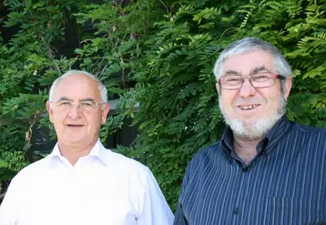 Pierre Chevalier, président de la FNB et éleveur en Corrèze aux côtés de Guy Hermouët, vice-président de la FNB et éleveur en Vendée.