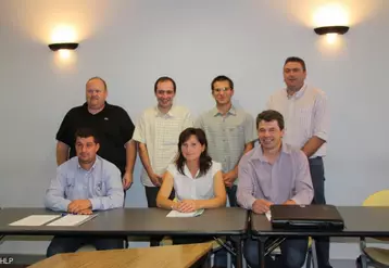 Olivier Renaud, Evelyne Boulet, Denis Costerousse et le personnel administratif des trois associations d’éleveurs d’Auvergne.