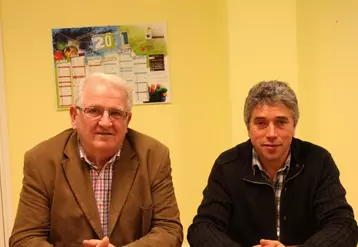 Robert Chouvier président du Groupement des producteurs de Lentilles et J.François Beraud président de Cilverpuy.