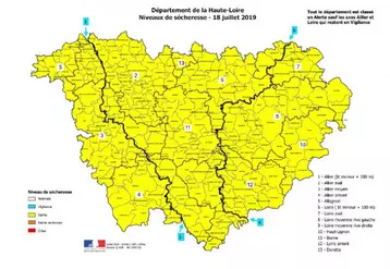 Les niveaux de sécheresse en Haute-Loire