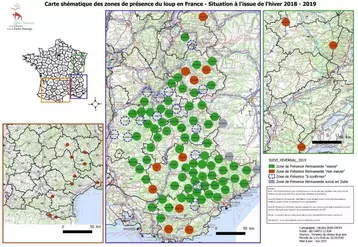 Cette carte des ZPP 2019 confirme que la présence de la population et la reproduction se concentrent dans l’arc alpin et en Provence.
