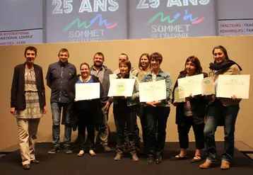 Quelques lauréats altiligériens aux côtés de Marie-Agnès Petit de la Chambre d’Agriculture.
