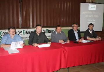 De gauche à droite : B.Meyronneinc, Philippe Dumas, Yvon Chabannes, Jean-Yves Besse et Pierre-marie Delangle.