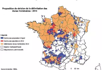 Délimitation des zones vulnérables 2012 et propositions d’extension en 2014