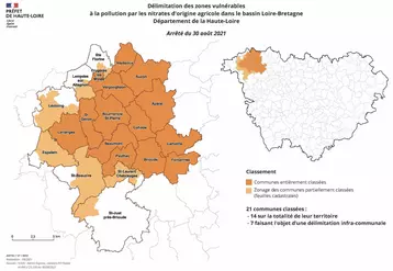 Le nouveau zonage concerne 21 communes du Brivadois : 14 en totalité et 7 partiellement.