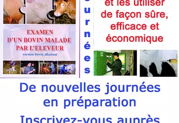 La formation des éleveurs se déroule selon un module de base qui comporte deux journées : la première sur le thème de l’examen de l’animal malade et la seconde sur le médicament vétérinaire et le carnet sanitaire. Chaque éleveur intéressé est invité à contacter son vétérinaire ou GDS Creuse pour lui indiquer son souhait de s’inscrire à de telles journées.