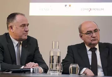 Didier Guillaume, ministre de l’Agriculture, et Jean-Luc Poulain, président du Sia, le 15 janvier.
