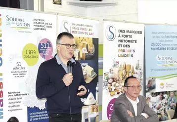 Damien Lacombe a annoncé qu'une ristourne de 3,50 euros les mille litres serait proposée aux adhérents à la prochaine assemblée générale de Sodiaal union.