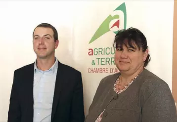 Julien Tufféry, 1er vice-président et Christine Valentin, présidente de la chambre d’agriculture de Lozère.