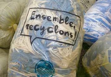 En 2014, collecte des ficelles en sache transparente.