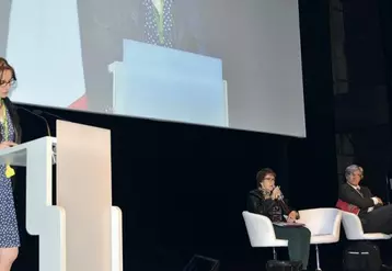 Michèle Boudoin, président de la FNO dans son discours de clôture sous le regard du ministre de l’Agriculture.