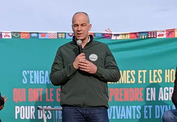 Arnaud Rousseau, président de la FNSEA présent à Lyon sur la manifestation des agriculteurs du Rhône.