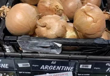 Gousses d'ail en rayon libre service, originaires d'Argentine