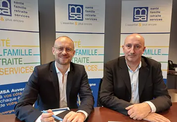 Une nouvelle équipe est en place : Frédéric Brance et Christian Gouy, respectivement directeur général et président de la MSA Auvergne.