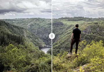 Le Belvédère de Mels-sur-la-Truyère, photographié en 2021, puis en 2024. 