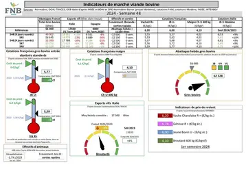 Les indicateurs de marché viande bovine