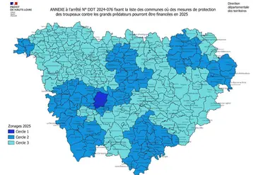 En Haute-Loire, une seule commune est classée en cercle 1 (Siaugues Ste Marie) et 94 en cercle 2.