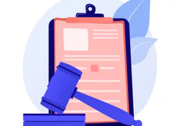 logo représentant un porte document et un marteau de justice