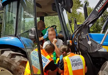 accident de tracteur pompier