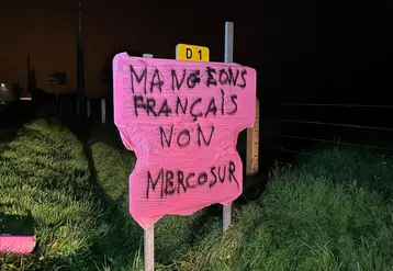 non au mercosur sur une pancarte