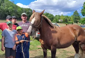 Les concours de chevaux, ça se passe en famille, comme pour le président Vincent Faure aidé ce jour par ses deux fils Alex et Clément et neveux Aymeric et Julian.