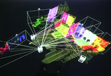 Plan avec projections lumineuses