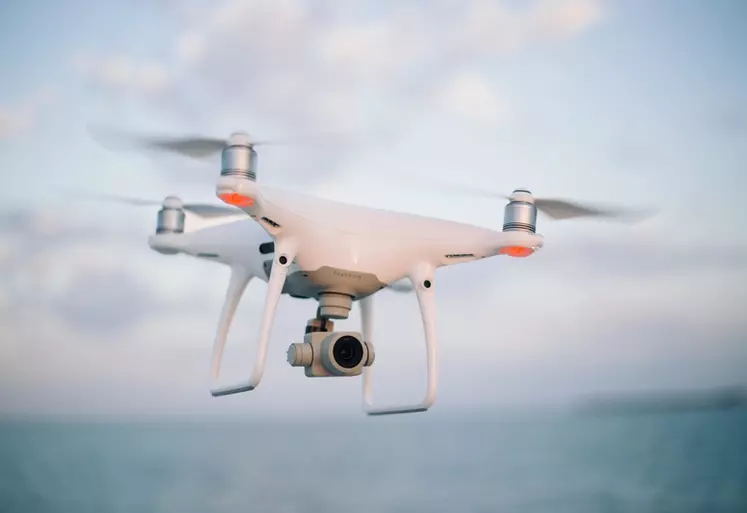 En parallèle d'une application smartphone collaborative, le FDGDON teste l'utilisation de drones pour détecter les premiers foyers de pullulations de campagnols. © J. Sorenson