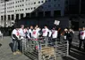 Éleveurs ovins manifestants devant le ministère de l'Économie, à Paris, en France.