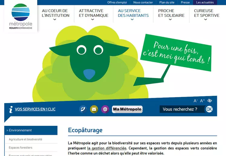 (Peut-être ne garder que le mouton sans l'enrobage du site et le détourer...) © Rouen Métropole