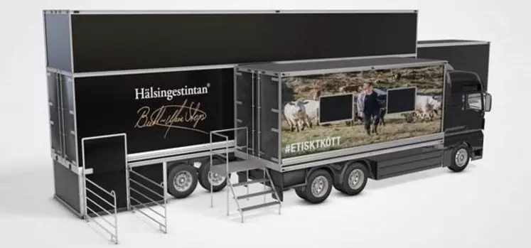 La société suédoise Hälsingestintan en partenariat avec "Bœuf Éthique" va lancer en France une unité d'abattage mobile. © DR